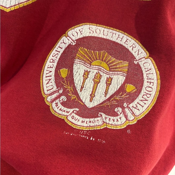Vintage 90s USC University Southern California Crest Logo Sweatshirt - Picture 3 of 6